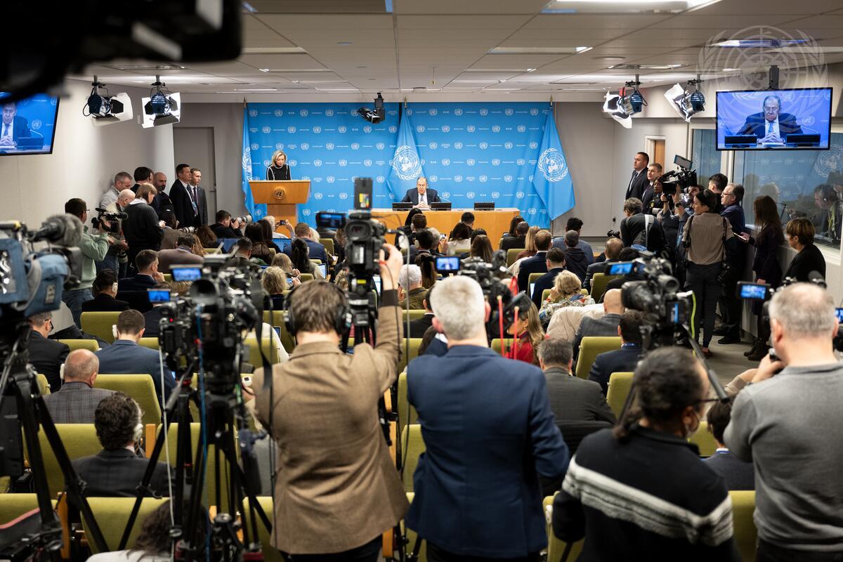 Press conference at the press briefing room